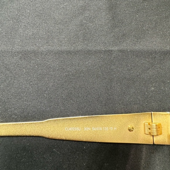 Authentic Celine Triomphe Metal 01 Sunglasses in Metal, Color Gold/Green - Picture 4 of 6